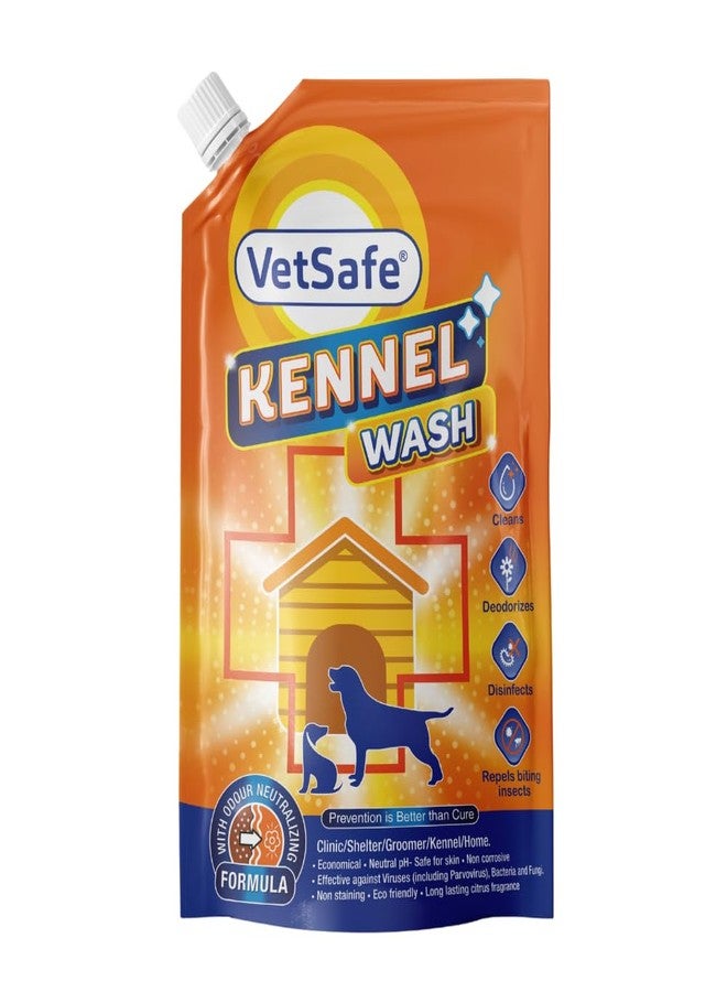 VetSafe Kennel Wash, 1 Litre, 3-in-1 Cleaner for Pet Areas | Cleans, Disinfects, and Deodorizes Kennels and Veterinary Clinics - Image 1